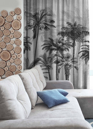 Zasłona dekoracyjna z nadrukiem PALMY