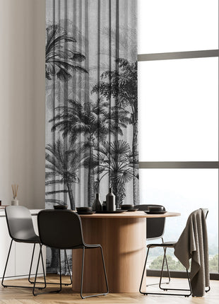 Zasłona dekoracyjna z nadrukiem PALMY