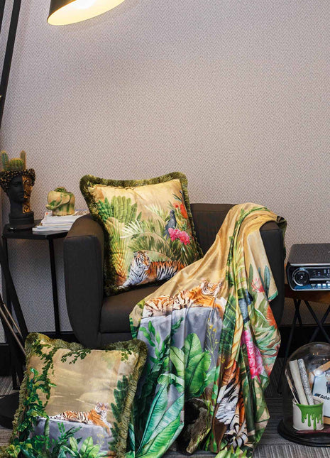 Poduszka dekoracyjna motyw dżungli, zwierzęcy