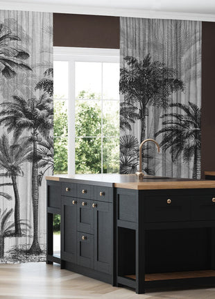 Zasłona dekoracyjna z nadrukiem PALMY