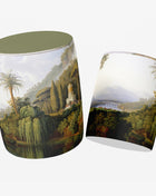 Okrągła pufa dekoracyjna, krajobraz