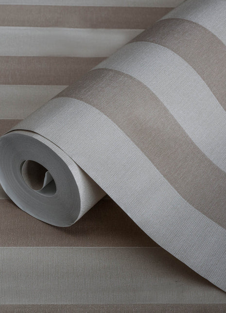 Brązowa, klasyczna tapeta w pasy Alfa 3704-5