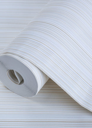 kremowa tapeta, struktura tkaniny, bez odpadów | 16,5 m2 w rolce | Alfa 3705-1