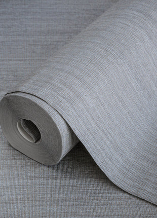 Szara tapeta, struktura tkaniny, bez odpadów | 16,5 m2 w rolce | Alfa 3711-4