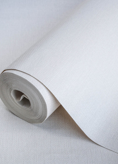 Kremowa tapeta, struktura tkaniny, bez odpadów | 16,5 m2 w rolce | Alfa 3716-1