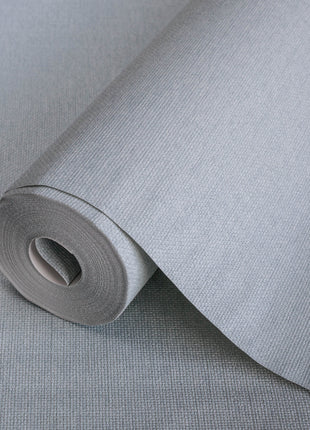 Szara tapeta, struktura tkaniny, bez odpadów | 16,5 m2 w rolce | Alfa 3716-4