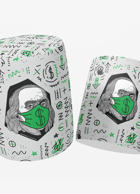 Okrągła pufa dekoracyjna Benjamin Franklin