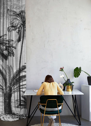 Zasłona dekoracyjna z nadrukiem PALMY