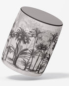 Okrągła pufa dekoracyjna, motyw palmy