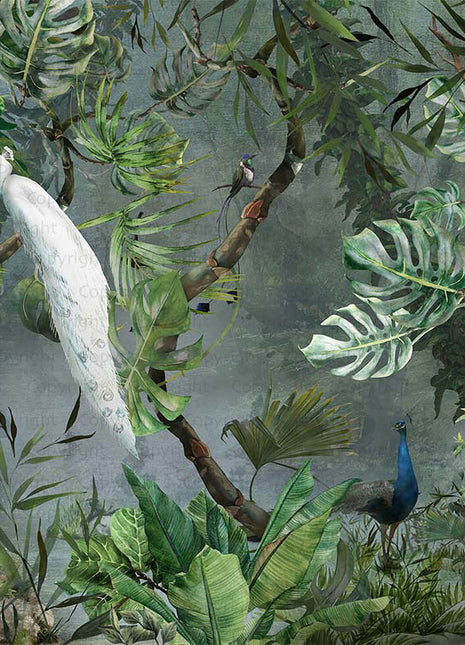 Mural BIAŁY PAW - zielony