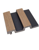 Grooved PS wall panel in brown and black, wood imitation - APS103