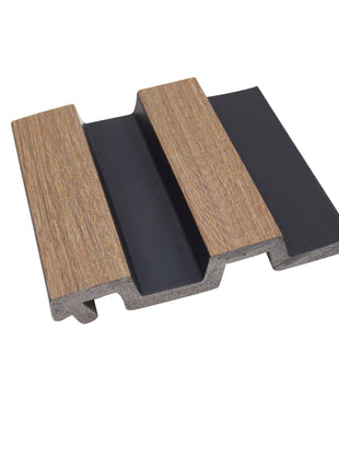 Grooved PS wall panel in brown and black, wood imitation - APS103