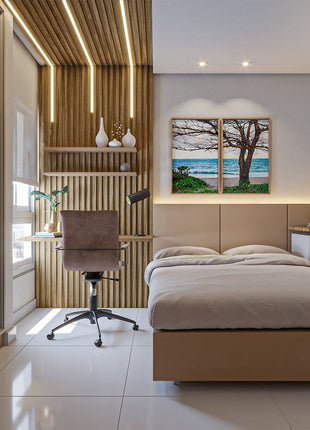 Brown PS grooved wall panel, wood imitation - APS104