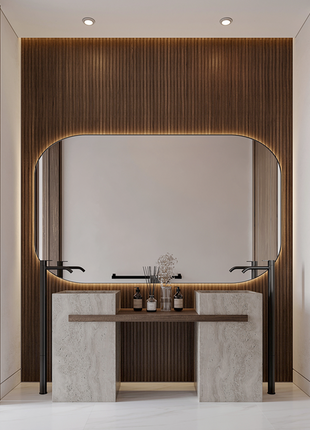 Brown PS grooved wall panel, wood imitation - APS104