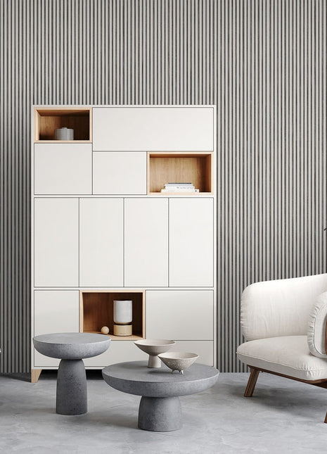 PS grooved wall panel - silver - APS201