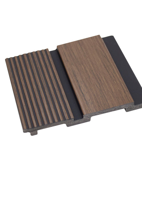 Grooved PS wall panel in brown and black, wood imitation - APS401