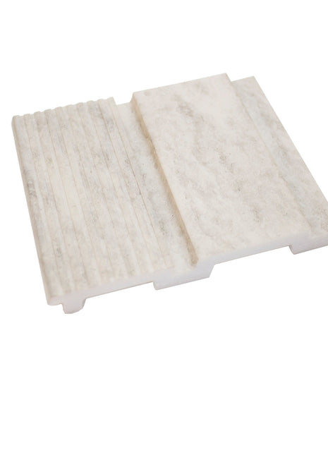 Light beige PS grooved wall panel, imitation stone structure - APS406