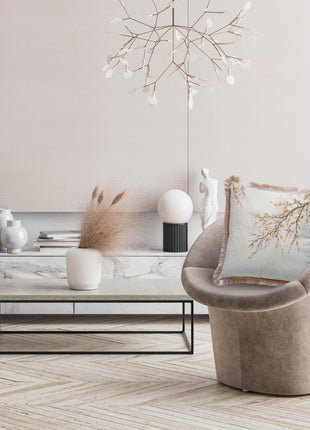 Poduszka dekoracyjna, szara, gałąż