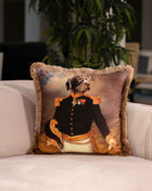 Decorative pillow, dog in uniform