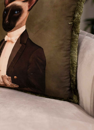 Decorative pillow, cat in a suit