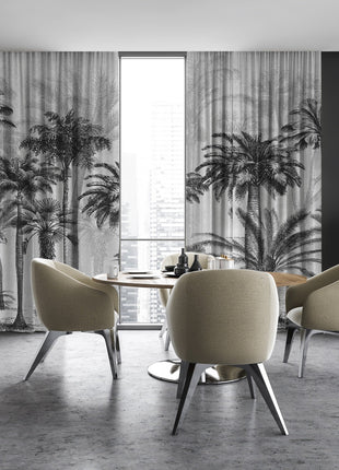 Zasłona dekoracyjna z nadrukiem PALMY