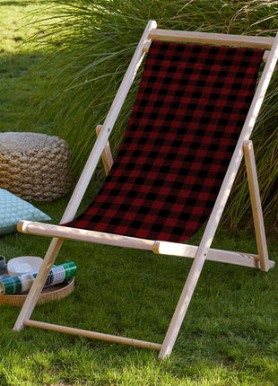 Red and black checkered deckchair