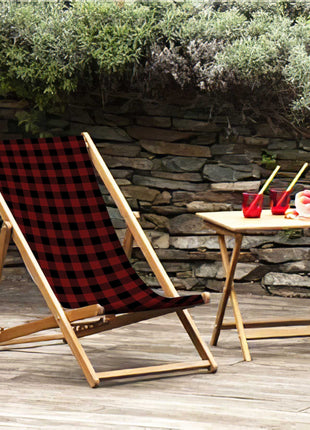 Red and black checkered deckchair