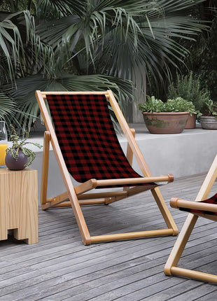 Red and black checkered deckchair