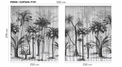 Zasłona dekoracyjna z nadrukiem PALMY