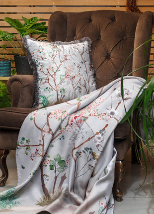 Poduszka dekoracyjna motyw kwitnącego drzewa