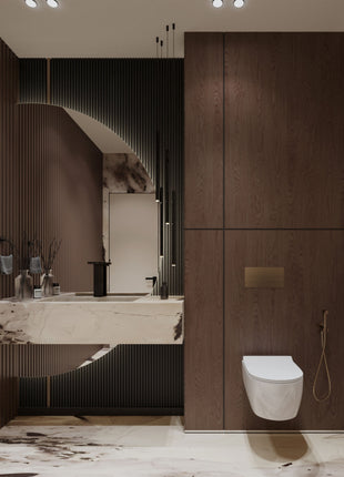 Dark brown PS grooved wall panel - APS206