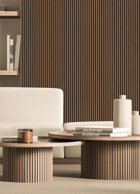 Brown PS grooved wall panel, wood imitation - APS210