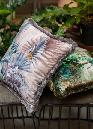 Poduszka dekoracyjna motyw liści tropikalnych