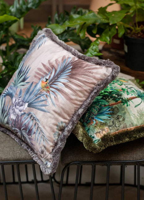 Poduszka dekoracyjna motyw liści tropikalnych