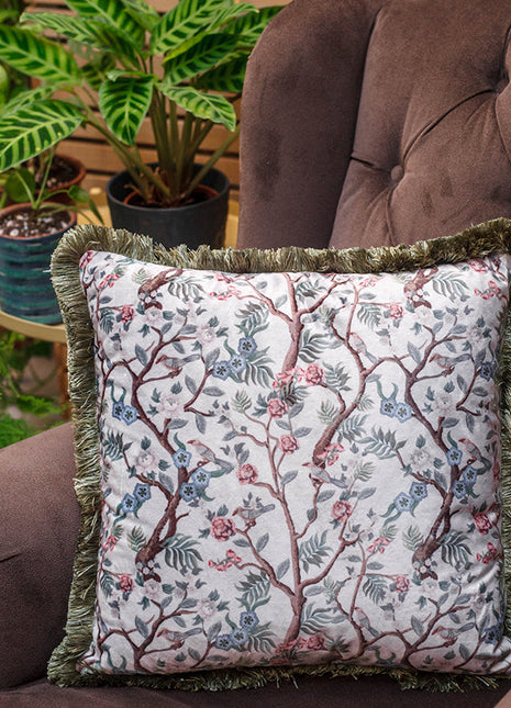 Poduszka dekoracyjna motyw kwitnącego drzewa