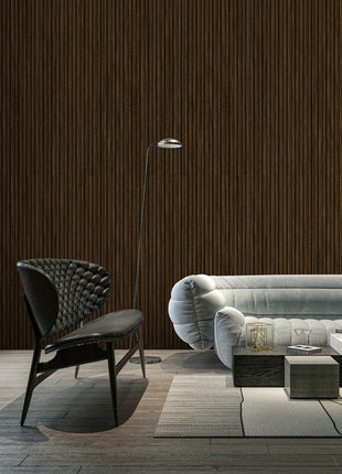 Dark brown PS grooved wall panel - APS206