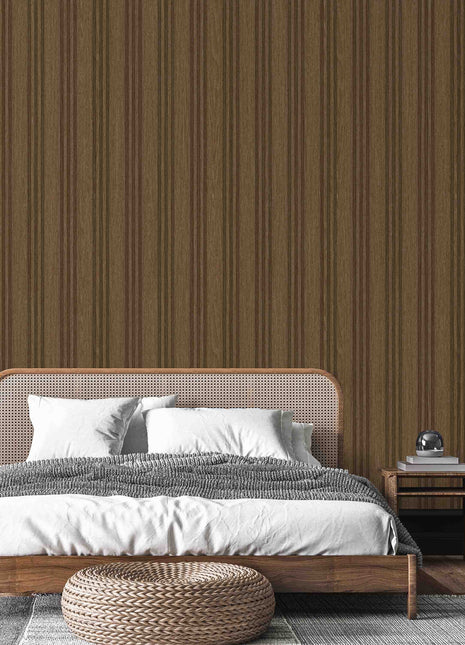 Light brown PS grooved wall panel, wood imitation - APS304