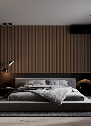 Grooved PS wall panel in brown and black, wood imitation - APS401