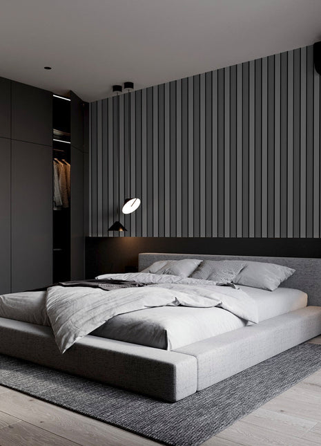 PS grooved wall panel in dark gray - APS403