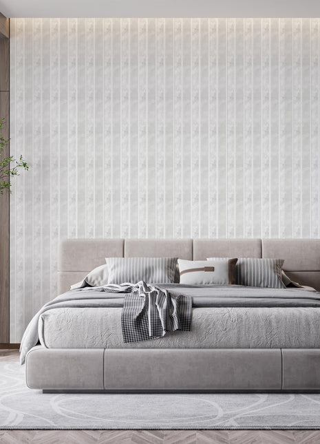 Light beige PS grooved wall panel, imitation stone structure - APS406