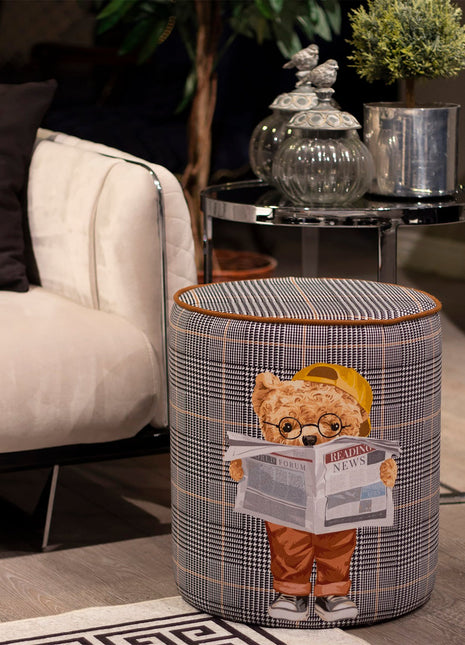 Pufa siedzisko Miś z gazetą