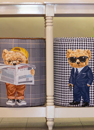 Pufa siedzisko Miś z gazetą